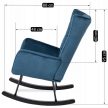 JACKSON Rocking Chair Dark Blue Velvet Upholstery