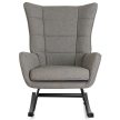 JACKSON Rocking Chair Grey Fabric Upholstery