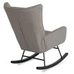 JACKSON Rocking Chair Grey Fabric Upholstery