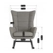 JACKSON Rocking Chair Grey Fabric Upholstery