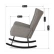 JACKSON Rocking Chair Grey Fabric Upholstery