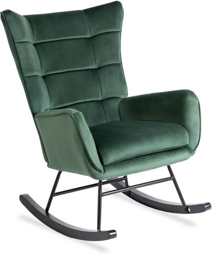 JACKSON Rocking Chair Green Velvet Upholstery