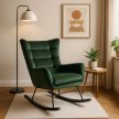 JACKSON Rocking Chair Green Velvet Upholstery