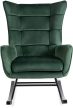 JACKSON Rocking Chair Green Velvet Upholstery