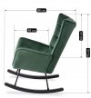 JACKSON Rocking Chair Green Velvet Upholstery