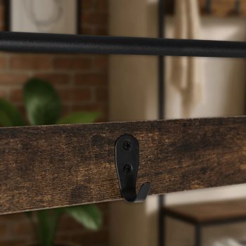 JETT Hallway Coat Rack 70 cm with Shelf Rustic Oak/Black