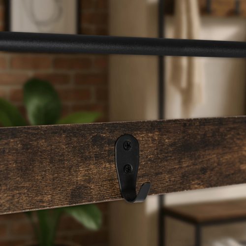 JETT Hallway Coat Rack 70 cm with Shelf Rustic Oak/Black