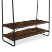 JOEL Hallway Coat Rack 100 cm with Shelf Rustic Oak/Black