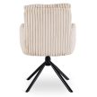 Otočná stolička v béžovej farbe s kordovým čalúnením – JUNE