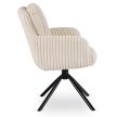 Otočná stolička v krémovej farbe s kordovým čalúnením – JUNE