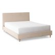 Posteľ 140x200 cm v béžovej farbe s kordovým čalúnením – KIOTO