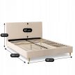 Posteľ 140x200 cm v béžovej farbe s kordovým čalúnením – KIOTO