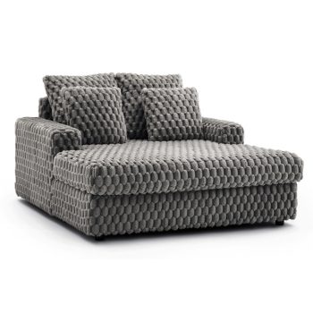 Grey Plush Lounge Armchair KOBEL
