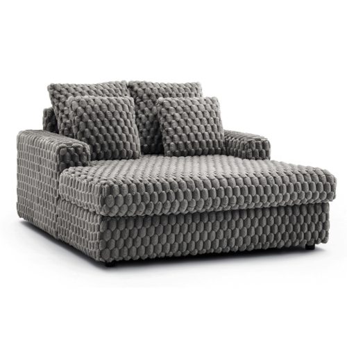 Grey Plush Lounge Armchair KOBEL