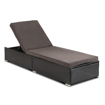 Záhradné kreslo z umelého ratanu čierna/hnedá – LARGO