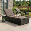 LARGO Garden Armchair Black/Brown Polyrattan