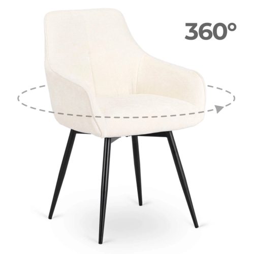 LARISA forgó étkezőszék krém bouclé