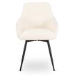 Otočná jedálenská stolička LARISA krémová bouclé