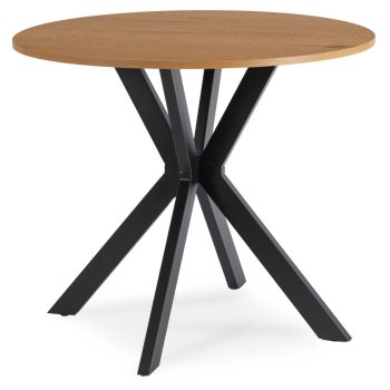   Étkezőasztal 90 cm méretben, arany tölgy/fekete színben LAUREN