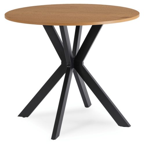 Étkezőasztal 90 cm méretben, arany tölgy/fekete színben LAUREN