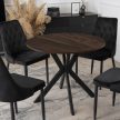Étkezőasztal 90 cm méretben, dió/fekete színben LAUREN