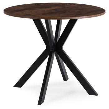   Étkezőasztal 90 cm méretben, rusztikus tölgy/fekete színben LAUREN