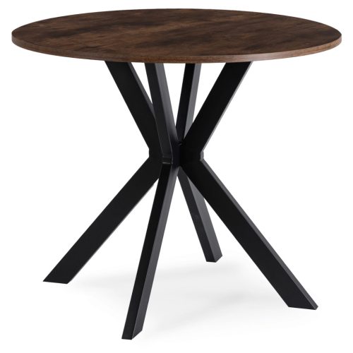 Étkezőasztal 90 cm méretben, rusztikus tölgy/fekete színben LAUREN