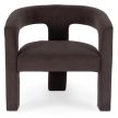 Brown Velvet Lounge Armchair LILLE