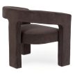 Brown Velvet Lounge Armchair LILLE