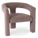 Beige Velvet Lounge Armchair LILLE