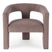 Beige Velvet Lounge Armchair LILLE