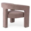 Beige Velvet Lounge Armchair LILLE