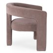 Beige Velvet Lounge Armchair LILLE