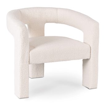Cream Bouclé Lounge Armchair LILLE