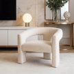 Cream Bouclé Lounge Armchair LILLE