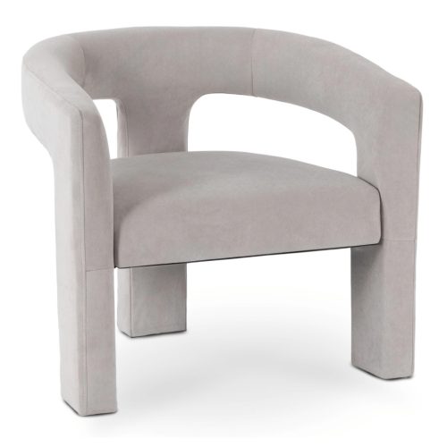 Grey Velvet Lounge Armchair LILLE