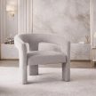 Grey Velvet Lounge Armchair LILLE
