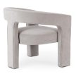 Grey Velvet Lounge Armchair LILLE
