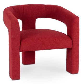 Burgundy Bouclé Lounge Armchair LILLE