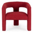 Burgundy Bouclé Lounge Armchair LILLE