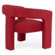 Burgundy Bouclé Lounge Armchair LILLE