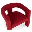 Burgundy Bouclé Lounge Armchair LILLE