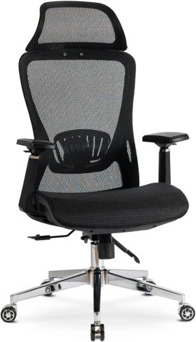 Forgószék ergonomikus kialakítással, fekete színben. LITOS