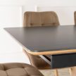 Extendable ceramic dining table 160-200 cm in black/oak finish - Lizbona