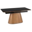 Extendable ceramic dining table 160-200 cm in black/oak finish - Lizbona