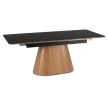 Extendable ceramic dining table 160-200 cm in black/oak finish - Lizbona
