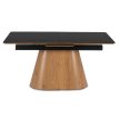 Extendable ceramic dining table 160-200 cm in black/oak finish - Lizbona