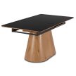 Extendable ceramic dining table 160-200 cm in black/oak finish - Lizbona