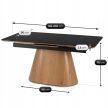 Extendable ceramic dining table 160-200 cm in black/oak finish - Lizbona