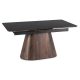 Extendable ceramic dining table 160-200 cm in black/walnut finish - Lizbona